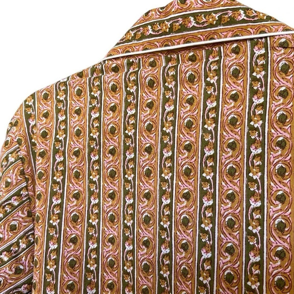 NWOT Women's Funky Green & Pink Matching Piped Top & Pajama Bottom Size Medium - Picture 7 of 10